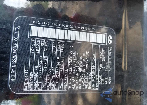 2019 Infiniti Qx50 Essential from USA, damaged, VIN 3PCAJ5M35KF138981